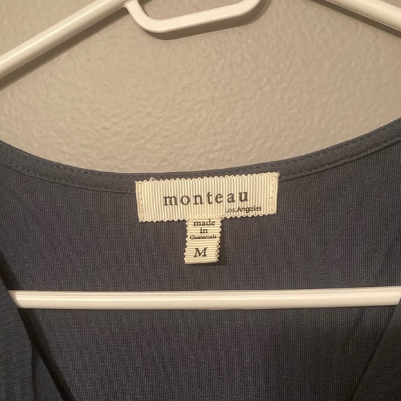 Monteau Black Wrap Top - Picture 2 of 7